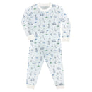 Noomie - Baby Boy Let's Golf Long Sleeve Pajama Set, Blue Image 1