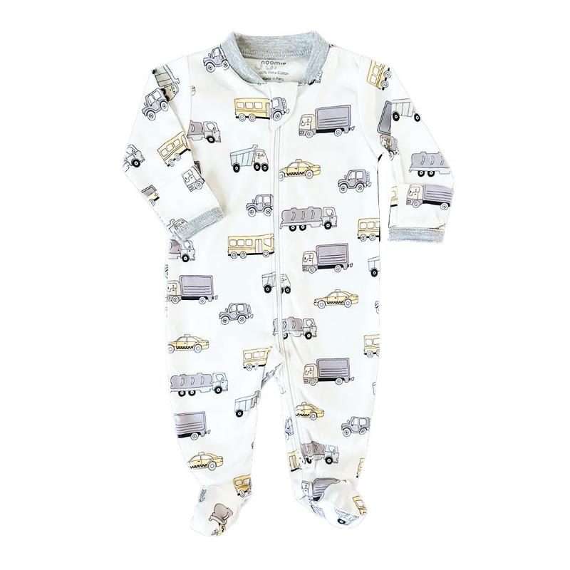 Noomie - Baby Boy Transportation Zipper Footie Image 2