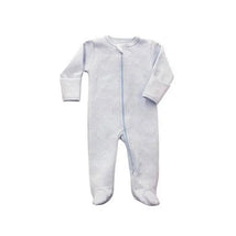 Noomie - Baby Boy Zipper Footie Light Blue Stars Jacquard Image 1