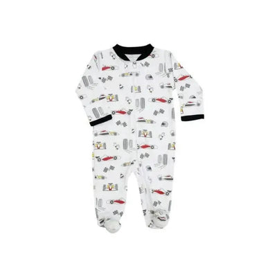 Noomie - Baby Boy Zipper Footie Race Cars Image 1