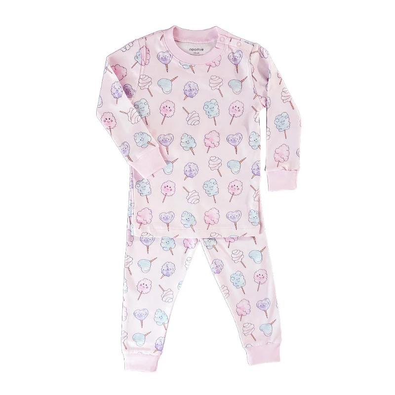 Noomie - Baby Girl Cotton Candy Long Sleeve Pajama Set Image 2