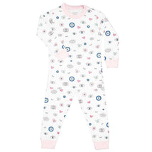 Noomie - Baby Girl Evil Eye Long Sleeve Pajama Set, Pink Image 1