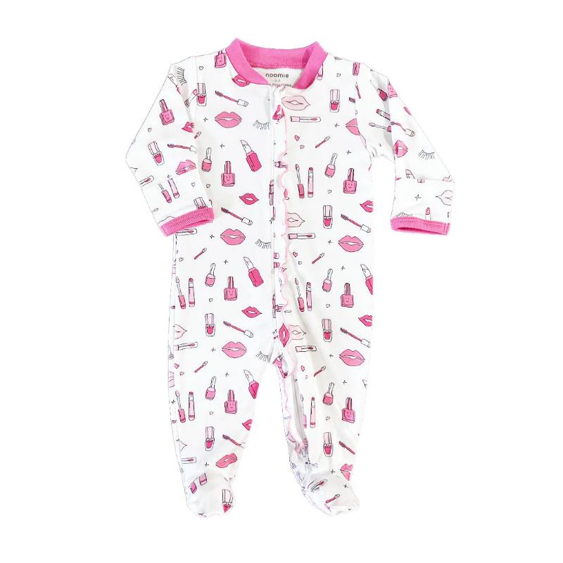 Noomie - Baby Girl Glamour Makeup Zipper Footie Image 2
