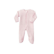Noomie - Baby Girl Zipper Footie Pink Hearts Jacquard Image 1