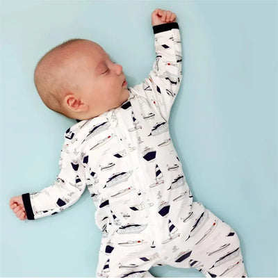 Noomie - Baby Yachts Zipper Footie Image 1