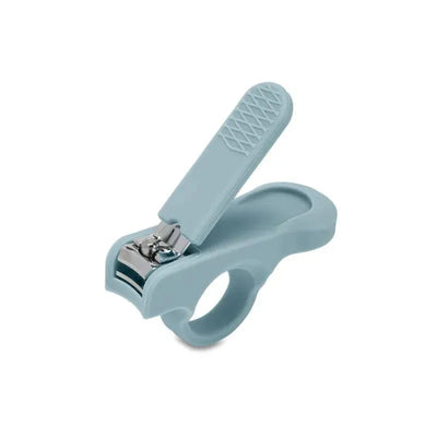 Baby nail clipper in Lily Blue, featuring a curved shape, safety design, and an ergonomically designed handle for easy use.