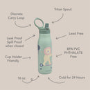 Nouka Insulated Stainless Steel Kids Water Bottle, Fleur the Ballerina Image 2