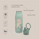 Nouka Insulated Stainless Steel Kids Water Bottle, Roary the Lion Image 3