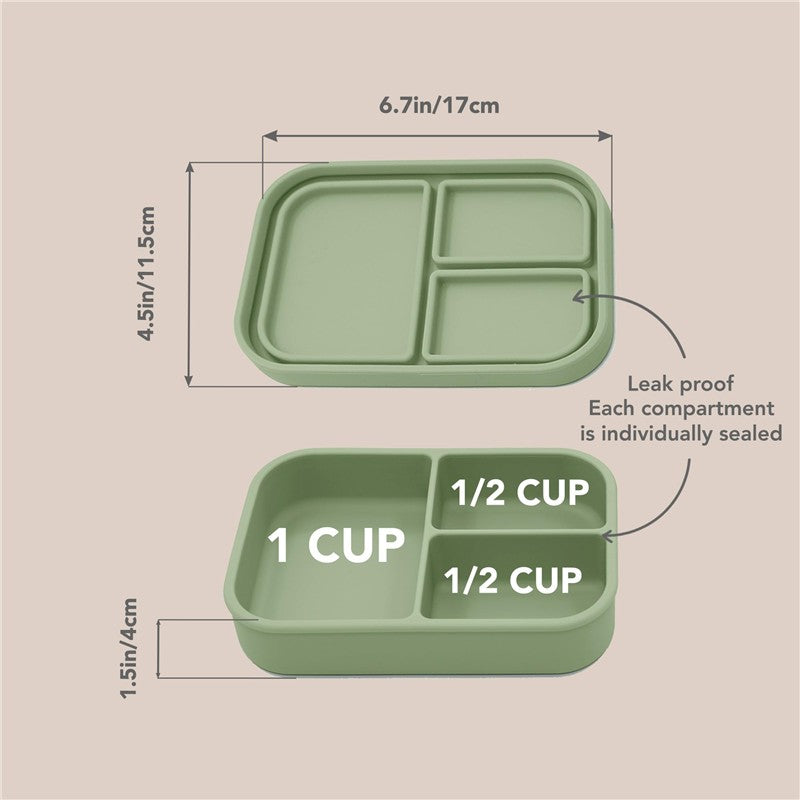 Nouka - Small Silicone Sealed Snack Box, Leaf Image 4
