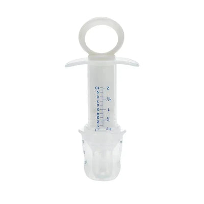 Nuby 10ml medicine syringe with a clear body and measurement markings, designed for accurate dosing.