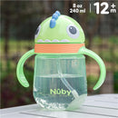 Nuby 1Pk Clik-It 360 Flip-It Cup With Thin Weighted Straw, Dino Image 5