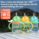 Nuby 1Pk Clik-It 360 Flip-It Cup With Thin Weighted Straw, Dino Image 6