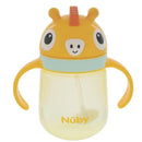 Nuby 1Pk Clik-It 360 Flip-It Cup With Thin Weighted Straw, Giraffe Image 1