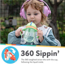 Nuby 1Pk Clik-It 360 Flip-It Cup With Thin Weighted Straw, Koala Image 4