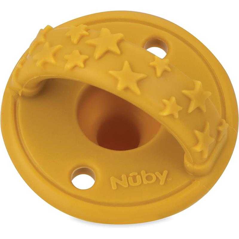 Nuby 2Pk 3D Silicone Pacifier/Soother With Silicone Cherry Baglet, 0M+, Neutral Image 2