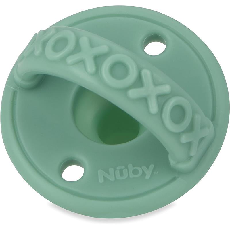 Nuby 2Pk 3D Silicone Pacifier/Soother With Silicone Cherry Baglet, 0M+, Neutral Image 3