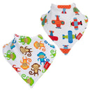 Nuby 2Pk Dribble Catcher Bandana Bibs, Super Absorbent Drool Bib With Soft Comfort Neckline, Boy Image 1