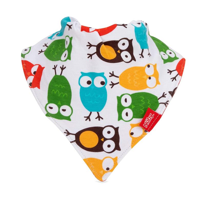 Nuby 2Pk Dribble Catcher Bandana Bibs, Super Absorbent Drool Bib With Soft Comfort Neckline, Neutral Image 2