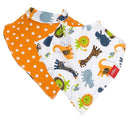 Nuby 2Pk Dribble Catcher Bandana Bibs, Super Absorbent Drool Bib With Soft Comfort Neckline, Neutral Image 3