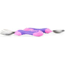 Nuby 2Pk Stainless Steel Utensil, Pink/Purple Image 4