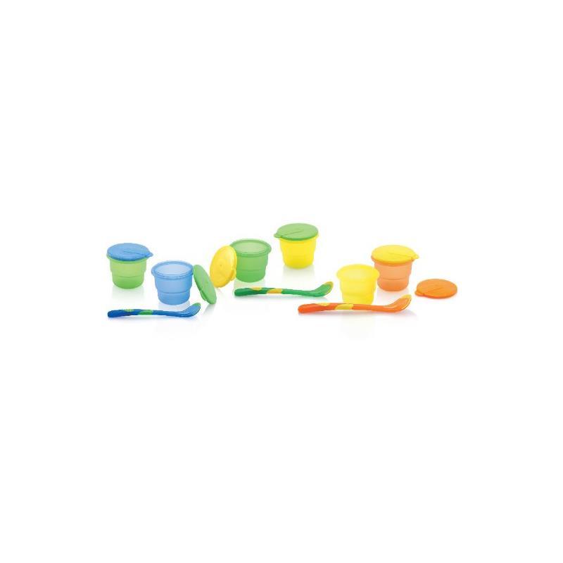 Nuby 4Pk Storage Bowls W/Lid&Spoon - Colors May Vary Image 1