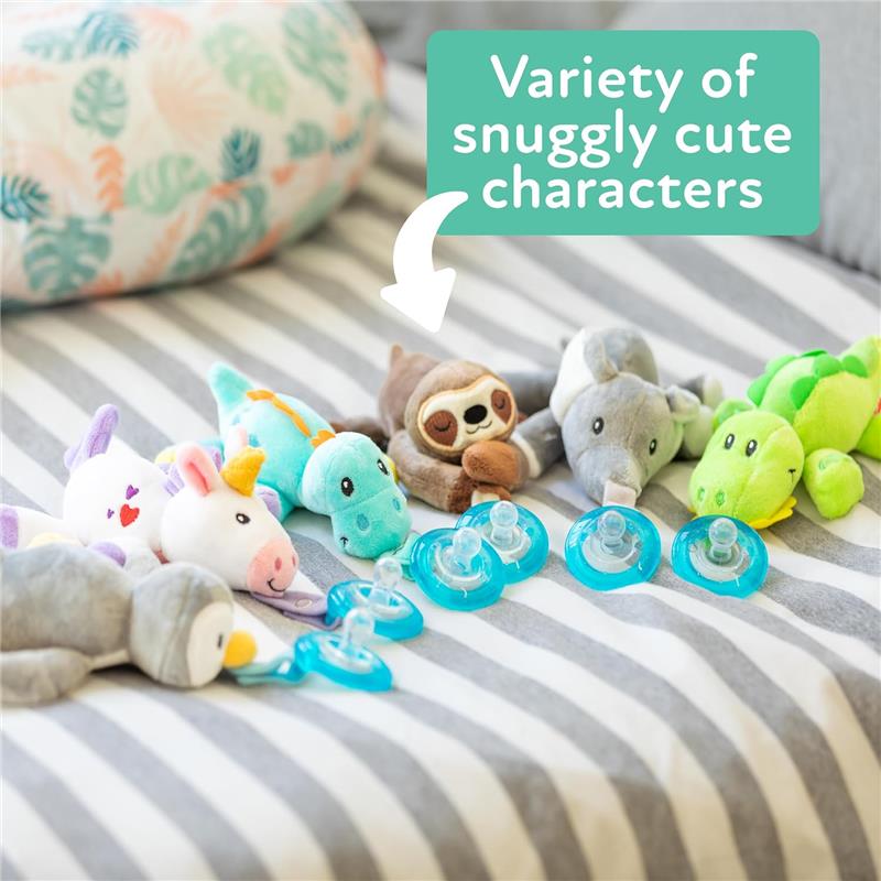 Nuby Calming Natural Flex Snuggleez Pacifier With Plush Combo Set For Cuddling With Comfort, Alligator Image 2