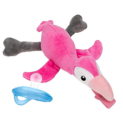 Nuby Calming Natural Flex Snuggleez Pacifier With Plush Combo Set For Cuddling With Comfort, Flamingo Image 1