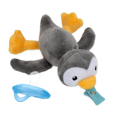 Nuby Calming Natural Flex Snuggleez Pacifier With Plush Combo Set For Cuddling With Comfort, Penguin Image 1