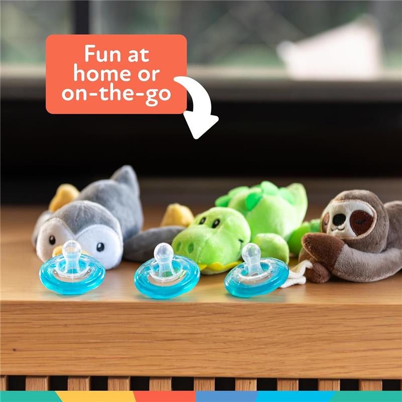 Nuby Calming Natural Flex Snuggleez Pacifier With Plush Combo Set For Cuddling With Comfort, Penguin Image 3