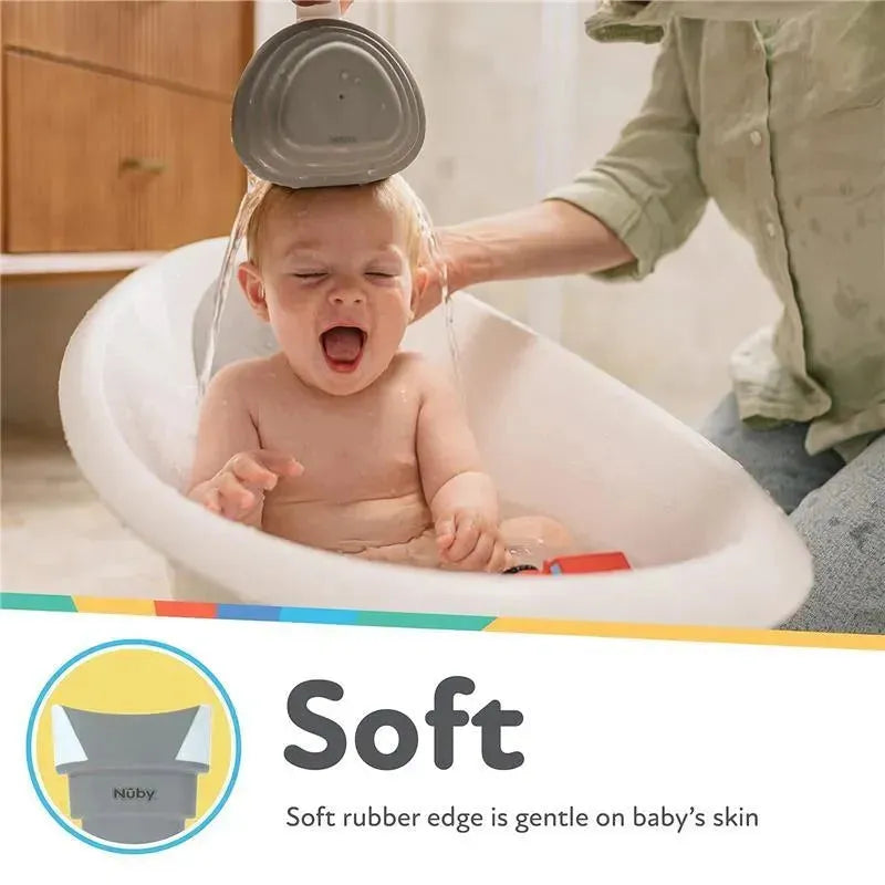 Nuby - Collapsible Bath Rinse Pail In, White/Gray Image 8