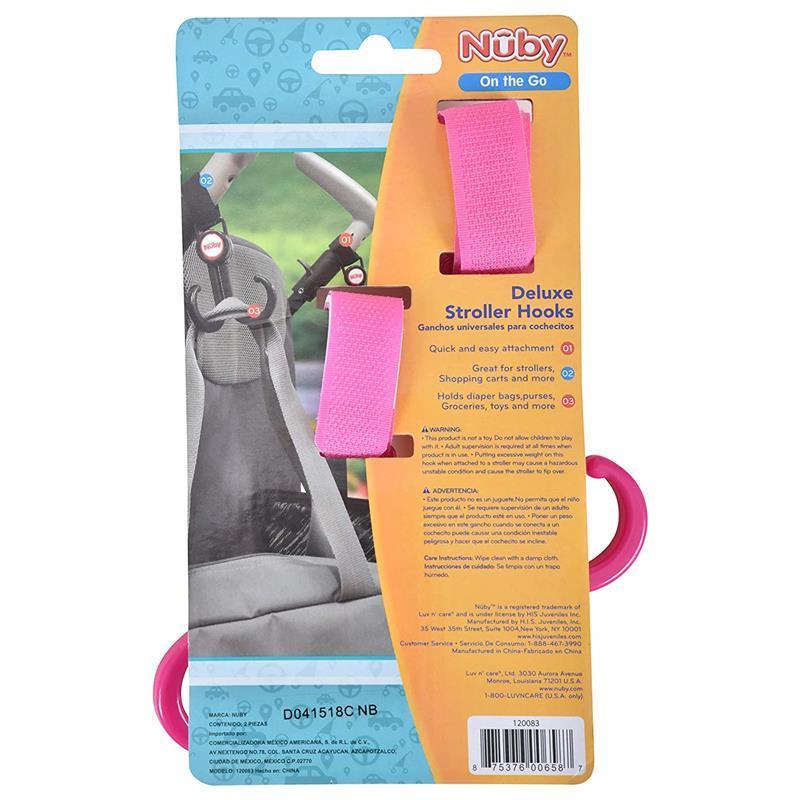 Nuby - Double Stroller Hook, Pink Image 3