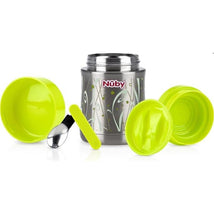 Nuby First Solids Stainless Steel Thermos with Spoon 15 Oz, Green Image 2
