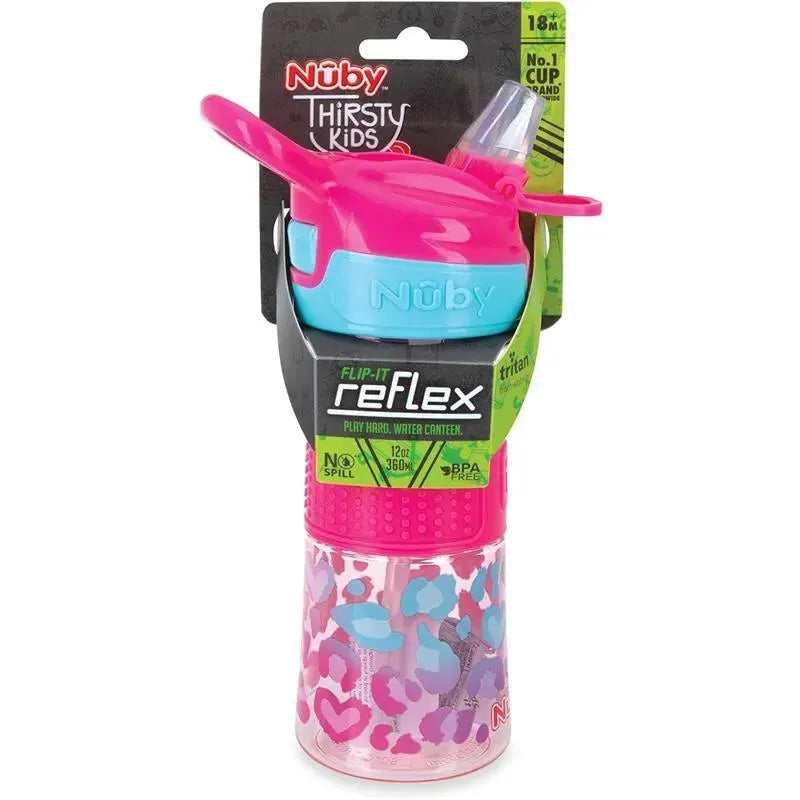 Nuby - Flip-It Reflex Bottle, Pink Leopard Image 4