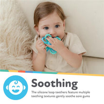Nuby - Fun Loops Teether Flower Shaped Infant Teething Toy for Babies, Blue & Aqua Image 2