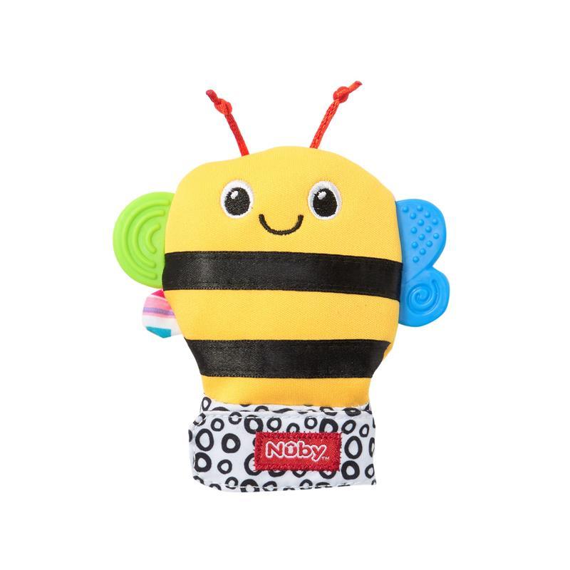 Nuby Happy Handimals Animal Soothing Teething Mitten Bee Image 1
