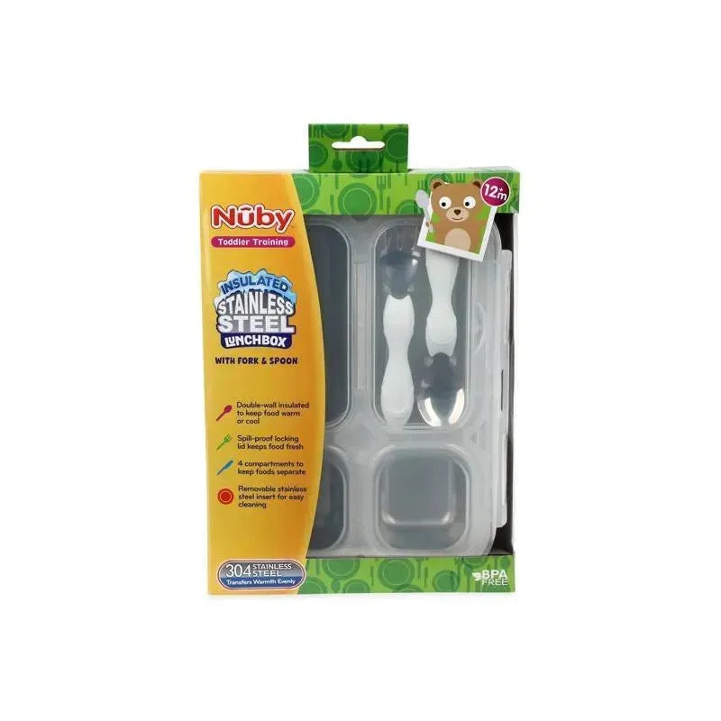 Nuby - Insulated Stainless Steel Travel Lunch Box, White Image 9