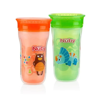 Nuby No Spill 2 Pack Insulated 360 Wonder Cup Neutral