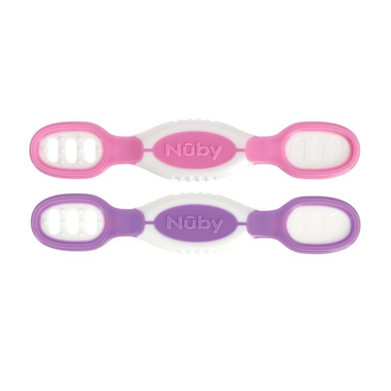 Nuby - Nuby Dip & Scoop Spoons, 2 Pack, Girl Image 1