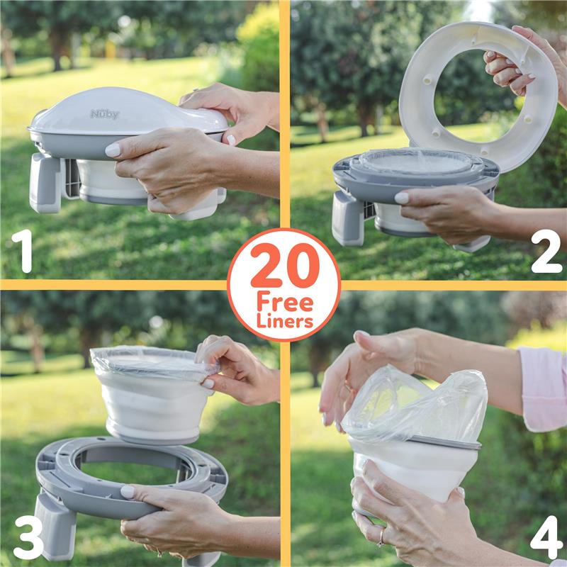 Nuby - On-The-Go Portable Potty Seat, Travel Toilet Seat Image 6