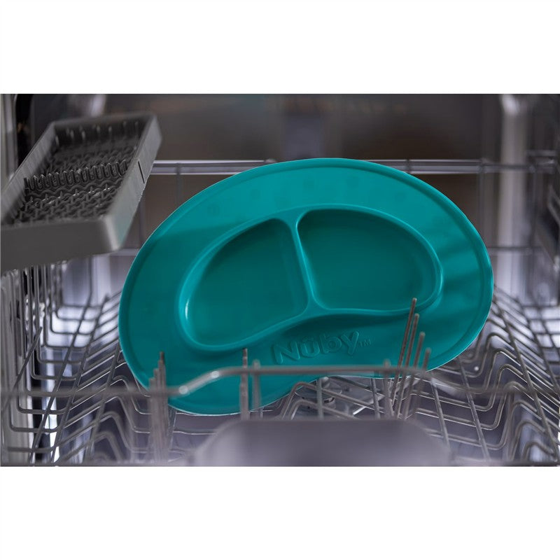 Nuby - Sectioned Silicone Feeding Mat, Aqua Image 4