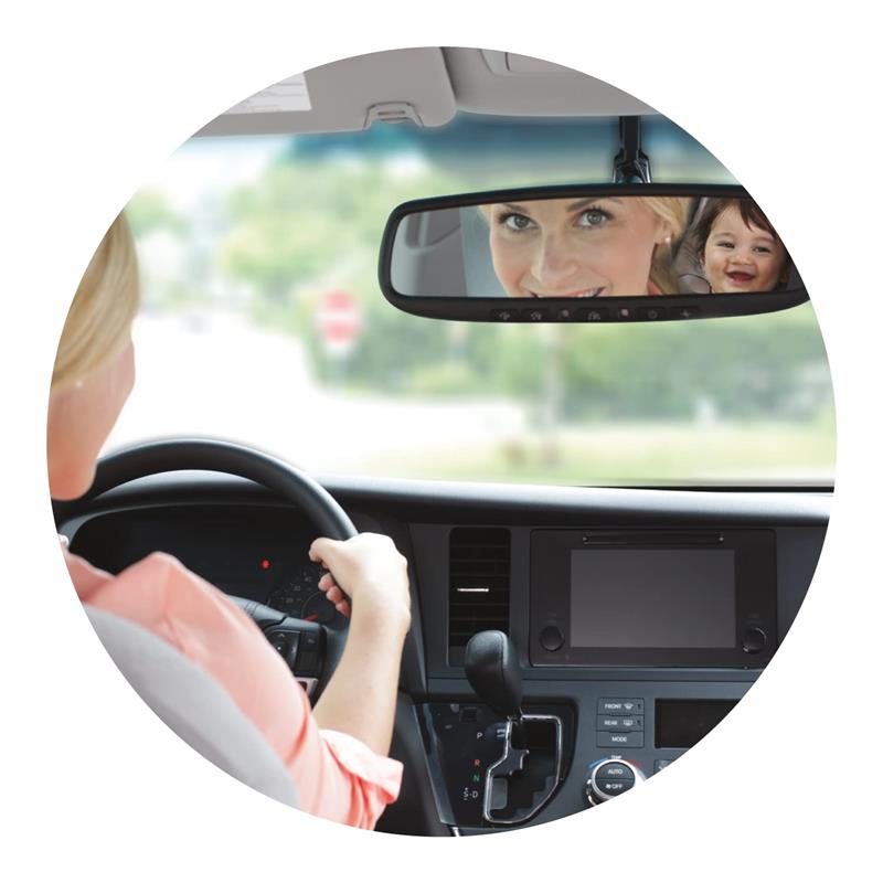 Nuby - Shatterproof Rear Facing Backseat Baby Mirror, Grey Image 5