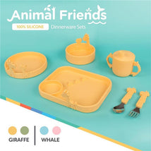 Nuby - Silicone Stainless Steel Giraffe Fork & Spoon - Yellow Image 2
