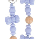 Nuby - Silicone/Wood Beaded Pacifier Clip Holder With Stainless Steel Clip, Bowtie Image 3