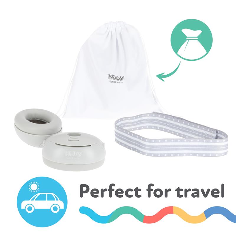 Nuby - Soft Sounds Adjustable Baby Earmuffs for Protection Against Loud Noises Image 3