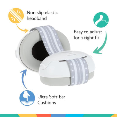 Nuby - Soft Sounds Baby Earmuffs, Grey Image 2