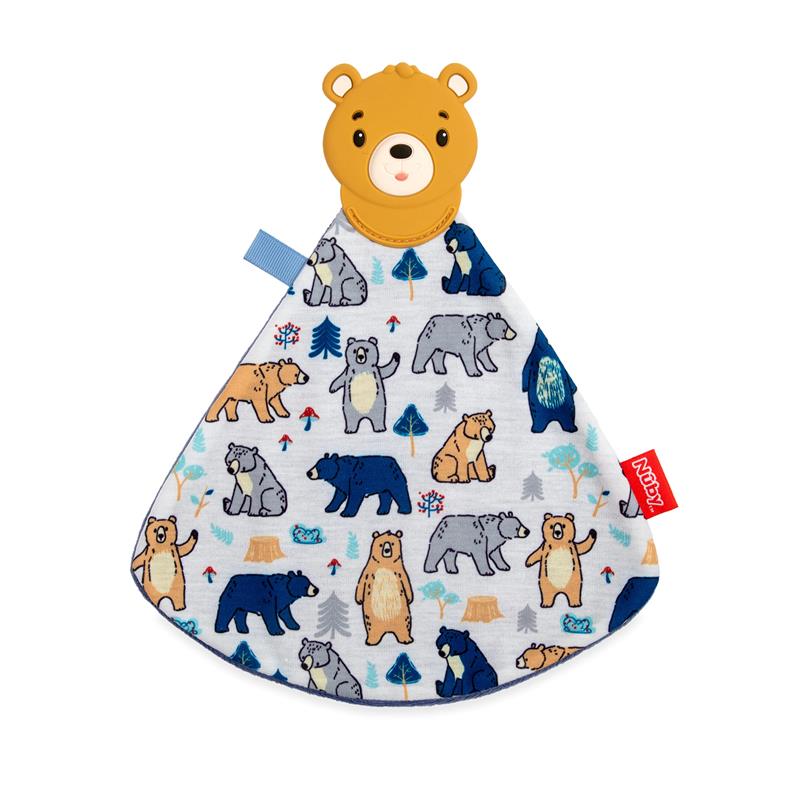 Nuby - Teething Blanket With Silicone Lion and Bear Head Image 6