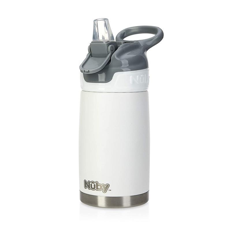 Nuby - Thirsty Kids 10 Oz Stainless Steel Flip-It Reflex Cup, Gret Image 1