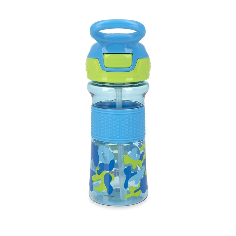 Nuby Flip-It Reflex Travel Cup 12 oz - Aqua Camo Image 4