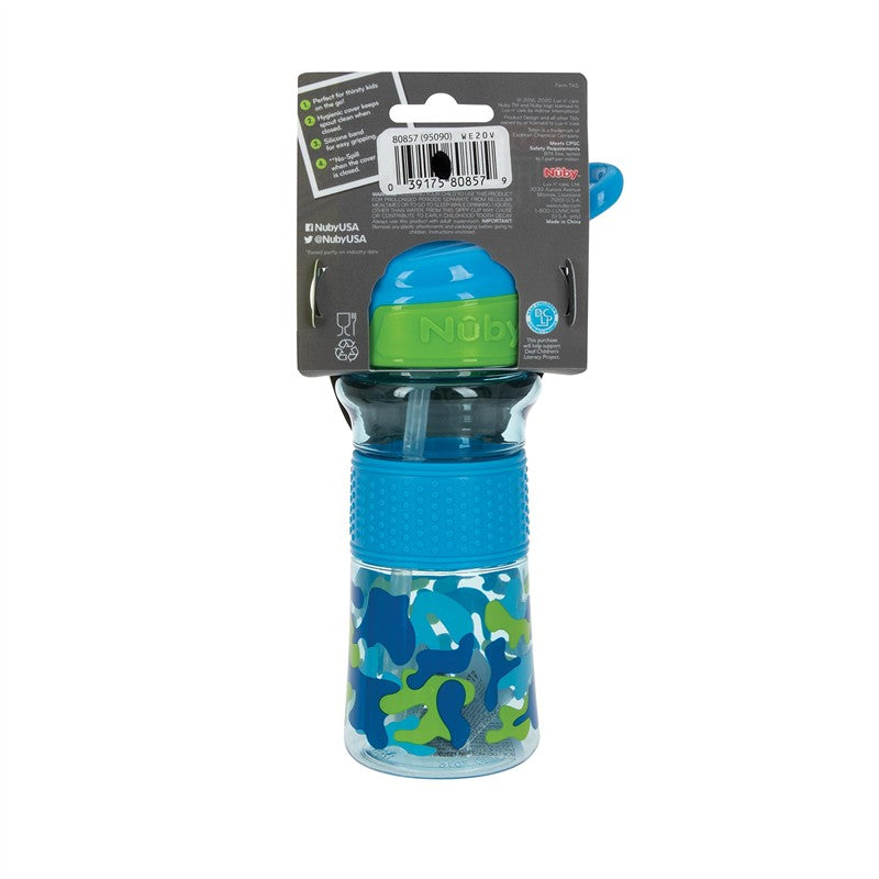 Nuby Flip-It Reflex Travel Cup 12 oz - Aqua Camo Image 6