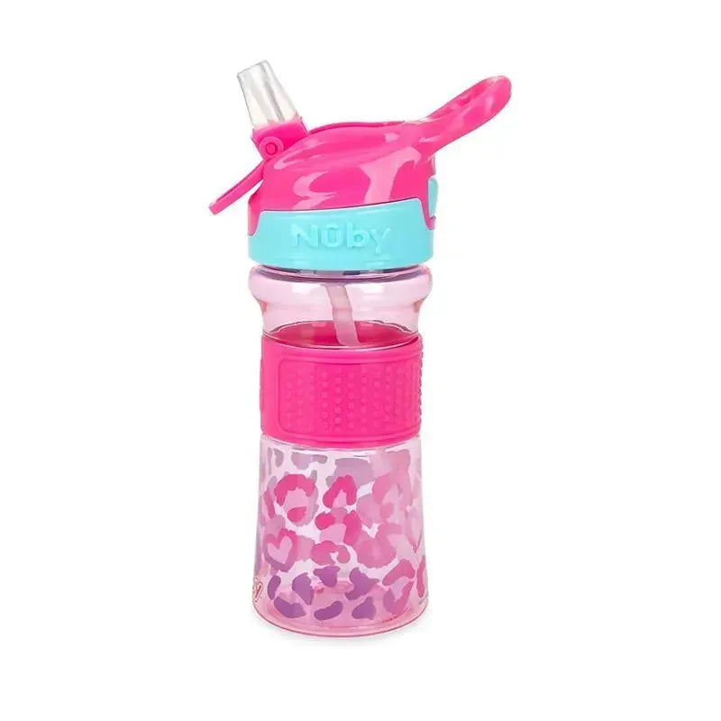 Nuby Thirsty Kids 12Oz Flip-It Reflex Push Button Soft Spout Cup, Pi